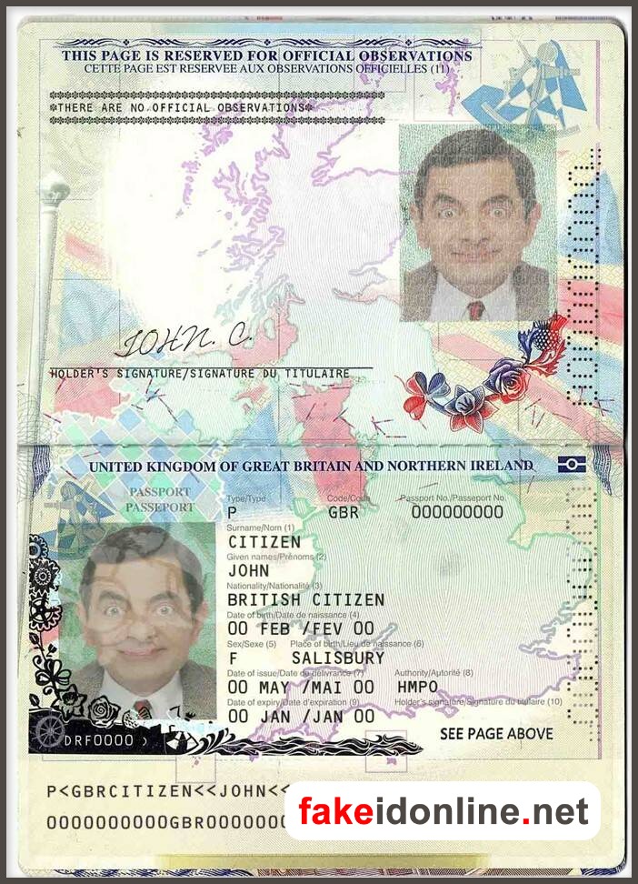UK Passport V1 PSD Template